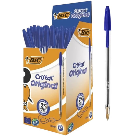 BIC Cristal Original Stylos-Bille ( (1 mm) /4 couleurs, Boîte de 50