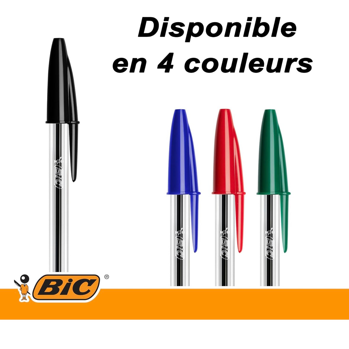 BIC Cristal Original Stylos-Bille ( (1 mm) /4 couleurs, Boîte de 50